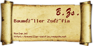Baumüller Zsófia névjegykártya